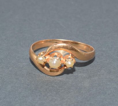 BAGUE TOURBILLON en or jaune 18k (750/°°)...