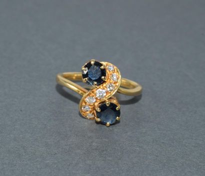 BAGUE VOUS & MOI en or jaune 18k (750/°°)...