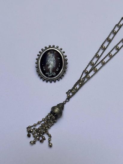 DELICAT COLLIER fantaisie en métal et fix...