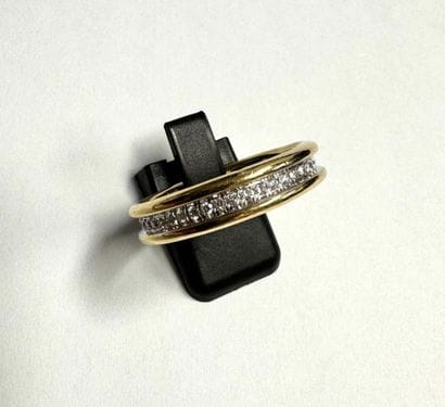 ALLIANCE en or jaune et blanc 18k (750/°°)...