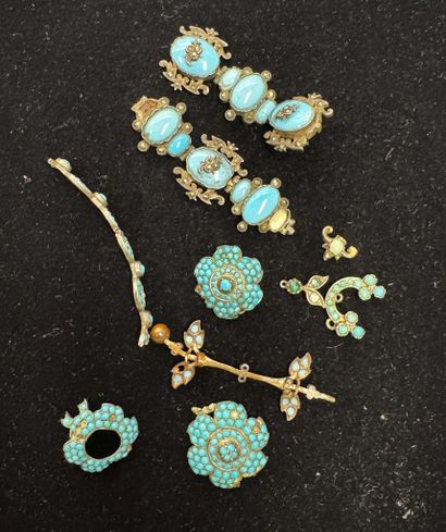 LOT pour restauration : métal, turquoises,...