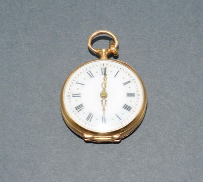 MONTRE DE COL en or jaune 18k (750/°°), poinçon...