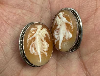 PAIRE DE CLIPS D'OREILLES en argent (min...
