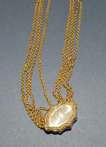 COLLIER en jaune 18k (750/°°) multibrin maille...