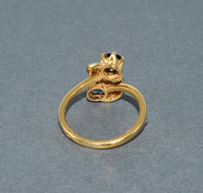 BAGUE VOUS & MOI en or jaune 18k (750/°°)...