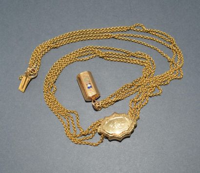 COLLIER en jaune 18k (750/°°) multibrin maille...