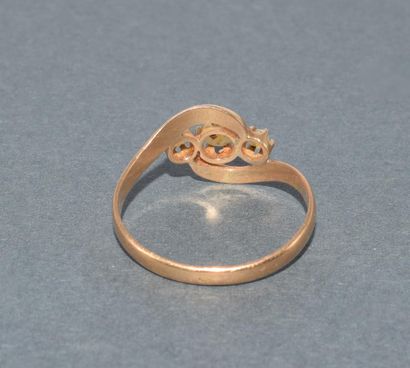 BAGUE TOURBILLON en or jaune 18k (750/°°)...
