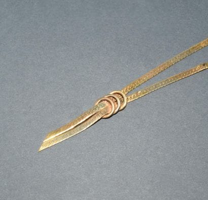 COLLIER or jaune 18k (750/°°) à maille miroir...