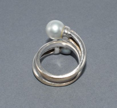 BAGUE VOUS & MOI en or blanc 18k (750/°°)...