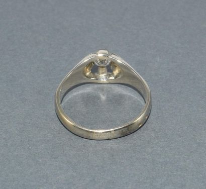 BAGUE chevalière d'homme en or blanc 18k...