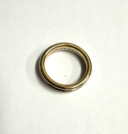 ALLIANCE en or jaune et blanc 18k (750/°°)...