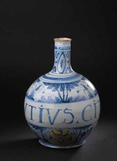 Italy
Earthenware ovoid bottle decorated...