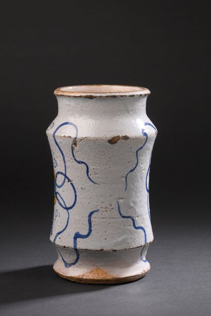 Deruta
Cylindrical majolica albarello with...