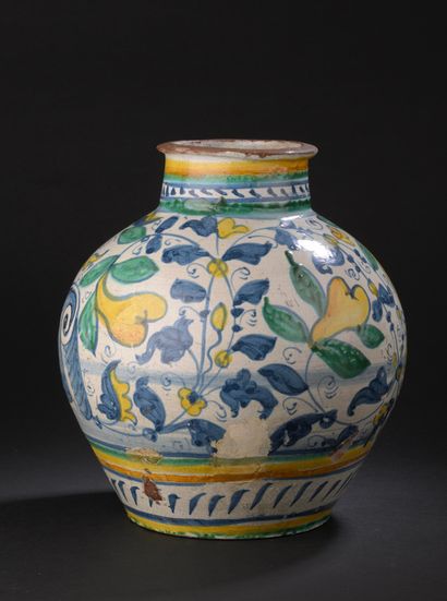 Sicily
Majolica ball vase with polychrome...