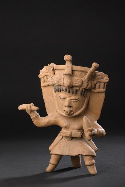 Whistle depicting a priestess in ceremonial...