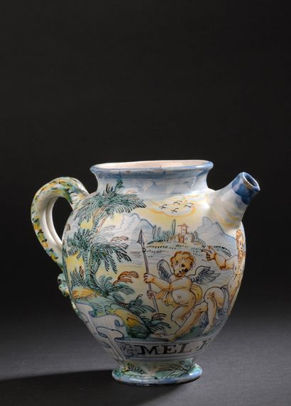 Savona
Majolica small dish with polychrome...