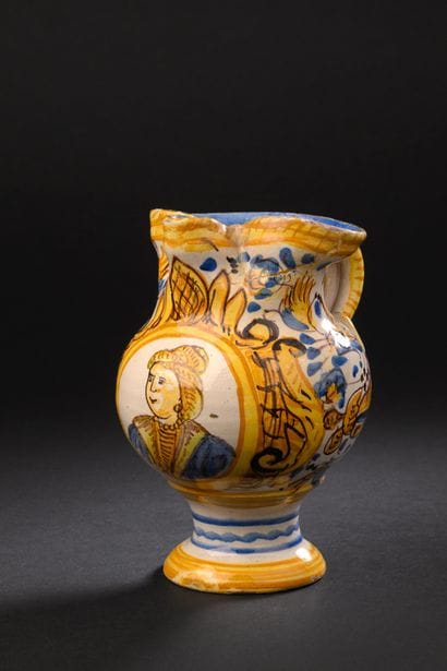 Italy
Small coffee pot with a portrait in...