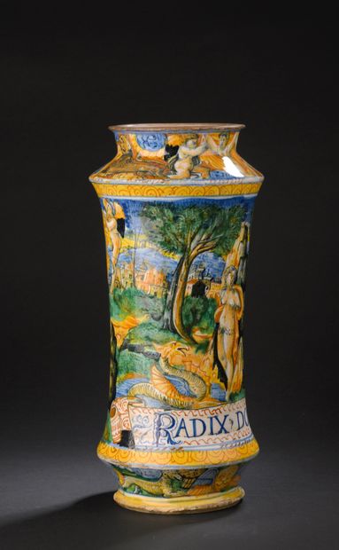 Castel Durante
Albarello in majolica with...