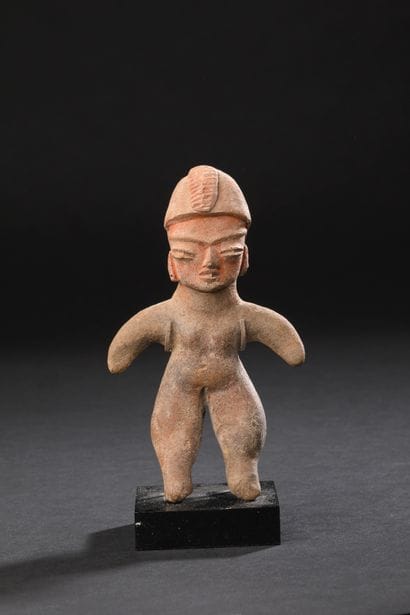 Venus Callipyge depicted naked, standing
with...