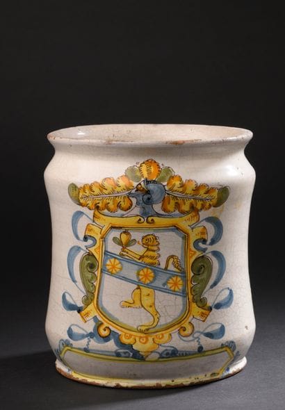 Naples
Cylindrical albarello with polychrome...