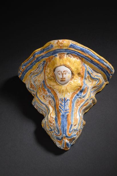 Italy
Earthenware sconce decorated with a...