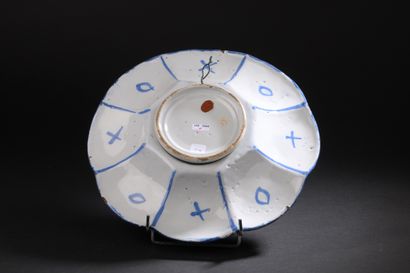 Delft
Round dish with gadrooned rim decorated...