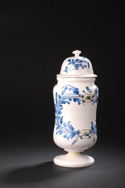 Nevers
Covered earthenware medicine jar with...