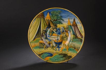 Venice
Tondo dish in majolica with polychrome...