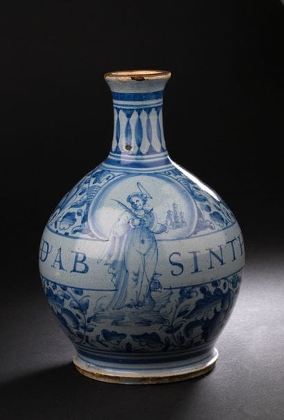 Venice or Marche
Earthenware ovoid bottle...