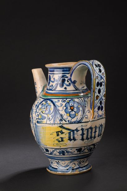 Pesaro or Faenza
Majolica dish with blue...