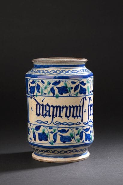 Venice
Cylindrical majolica albarello decorated...