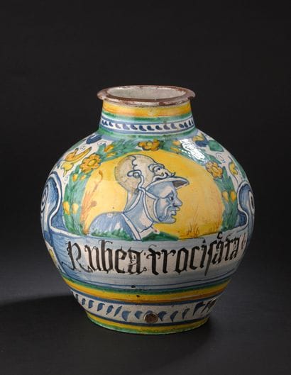 Sicily
Majolica ball vase with polychrome...