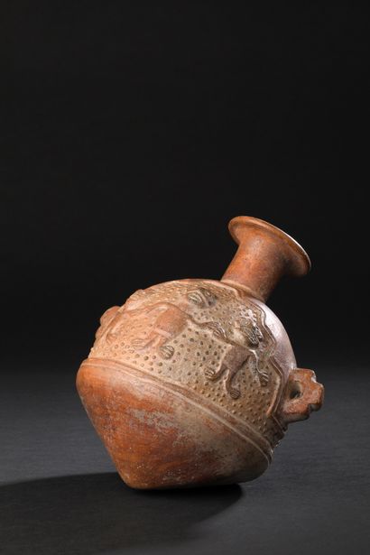 Vase in the shape of an arybal decorated...