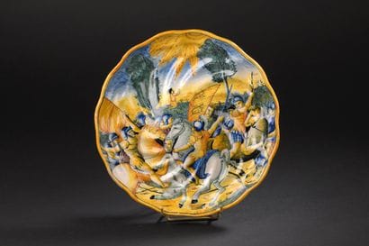 Italy
Majolica crespina cup with polychrome...