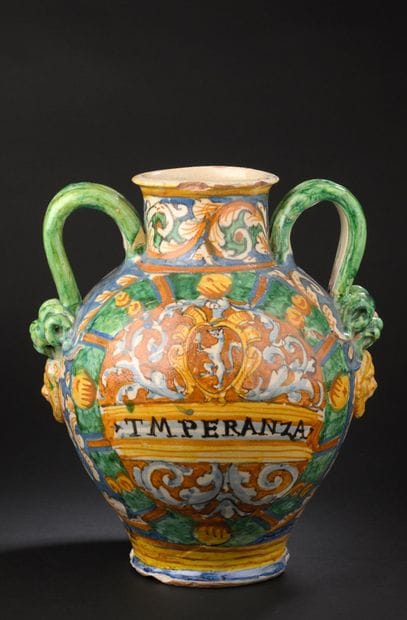 Montelupo
Baluster-shaped two-handled vase...