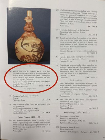 Stirrup handle vase decorated with a mythical...