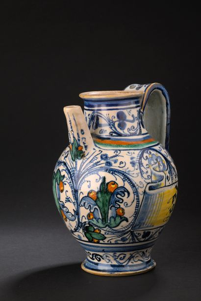Pesaro or Faenza
Majolica dish with blue...