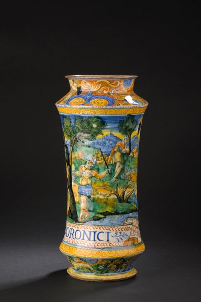 Castel Durante
Albarello in majolica with...