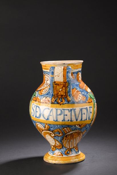 Castel Durante
Majolica dish with polychrome...