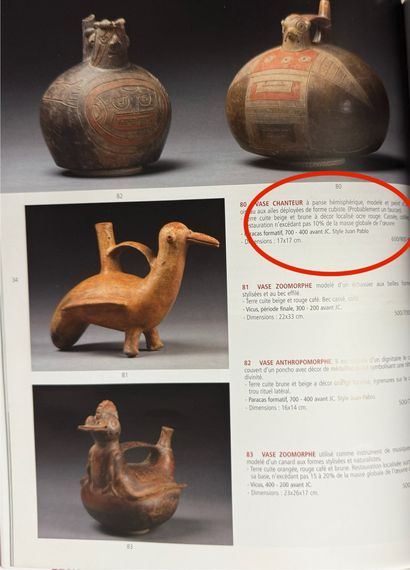 Singing vase featuring a bird.
The oblong...