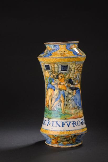 Castel Durante
Albarello in majolica with...