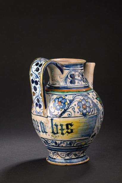 Pesaro or Faenza
Majolica dish with blue...