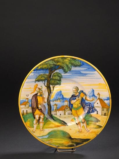 Venice
Majolica tondino dish with polychrome...