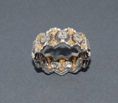 ALLIANCE BAROQUE en or jaune et blanc 18k...