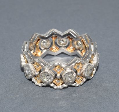 ALLIANCE BAROQUE en or jaune et blanc 18k...
