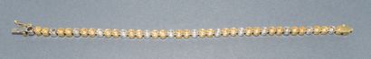 BRACELET RIVIÈRE en or deux tons 18k (750/°°)...