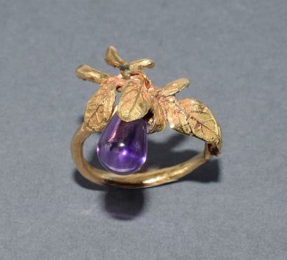 BAGUE en or jaune 18k (750/°°) ornée d’un...