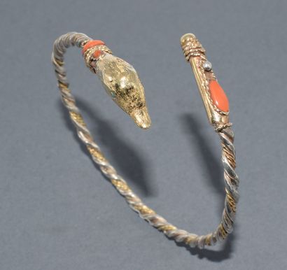 BRACELET JONC OUVERT en or jaune 18k (750/°°)...