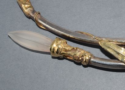 IMPOSANT COLLIER TORQUE en or jaune et rose...