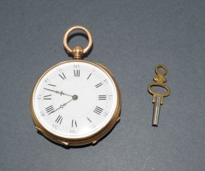18k (750/°°) yellow gold GOUSSET WATCH, 24h,...